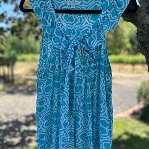 Escapada Turquoise and White Patterned Dress